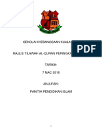 Kertas Kerja Majlis Tilawah Alquran