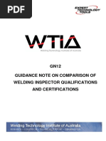 GN12 WTIA Comparison of Welding Inspector Qualifications and Certifications 