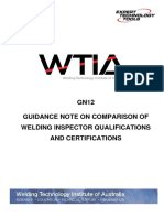 GN12 WTIA Comparison of Welding Inspector Qualifications and Certifications 
