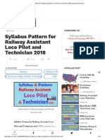 Syllabus Pattern For Railway Assistant Loco Pilot and Technician 2018 - Engineering Exams