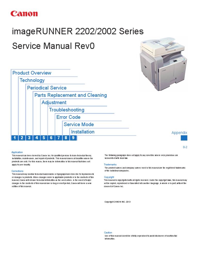 1service Manual Canon Ir2202 2002s | PDF | Electronic Circuits.