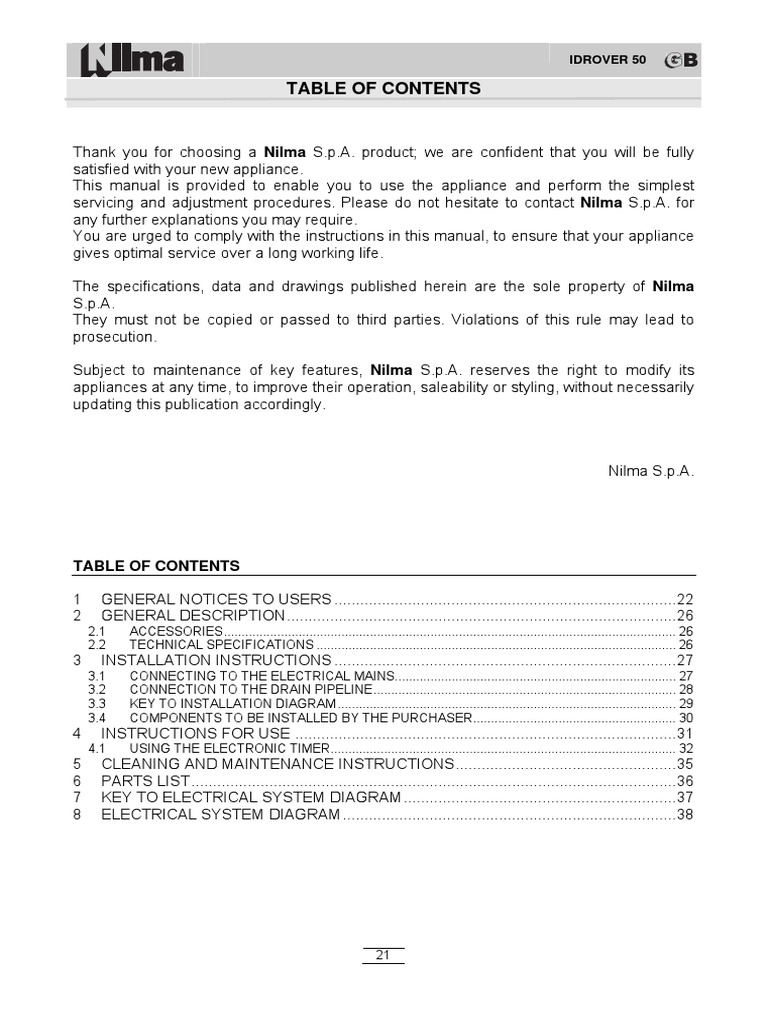 02 Idrover 50 Manuale GB PDF Home Appliance Mains Electricity