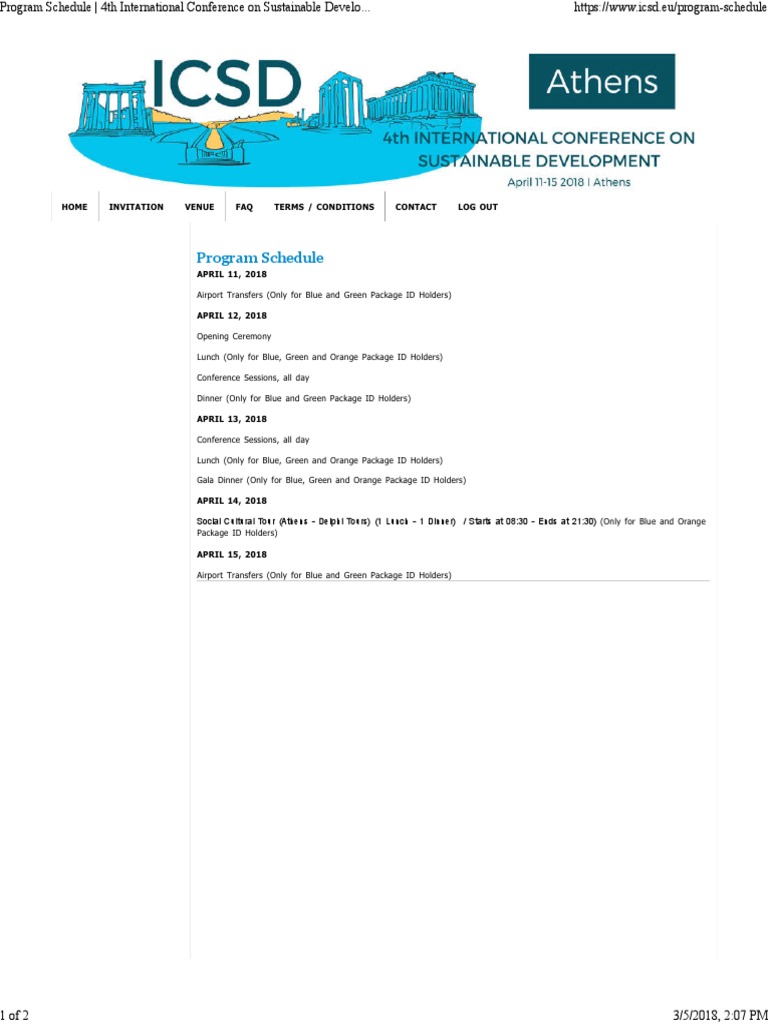 Athens Conference Schedule PDF