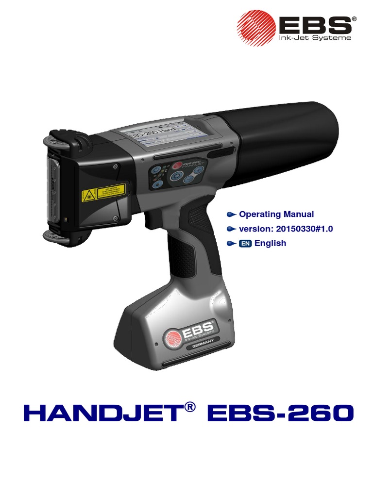 Ebs 260 Manual Handjet Portable Printer Users Pdf Laser Printer Computing