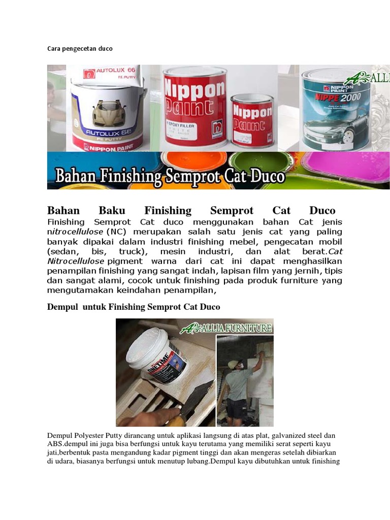 CAT DUCO FINISHING PROCESSES PDF