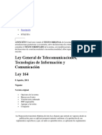 Ley General de Telecomunicaciones Tecnologias de Informacion y Comunicacion