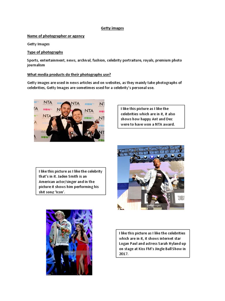 Getty Images Name of Photographer or Agency | PDF
