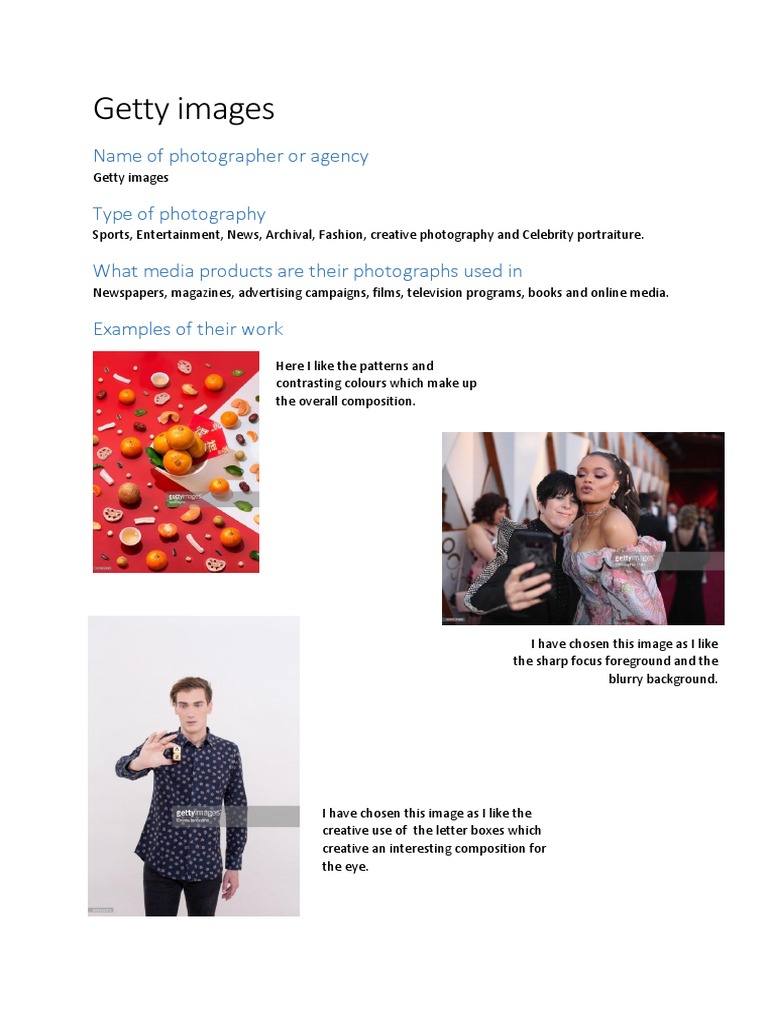 Understanding Getty Images and Their Use | PDF