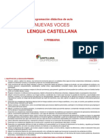 Programación Didáctica de Aula NUEVAS VOCES LENGUA CASTELLANA 4 PRIMARIA