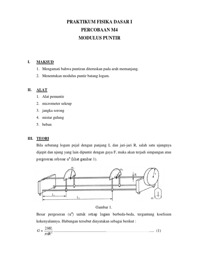 Modulus Puntir pada Batang Logam | PDF
