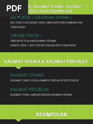 Ide Pokok Kalimat Utama Kalimat Penjelas Pdf