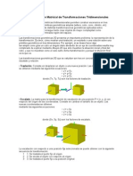 Representacion Matricial de Transformaciones Tri Dimension Ales