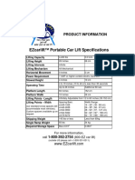 Ezcarlift™ Portable Car Lift Specifications: Product Information