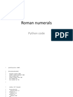 Roman Numerals: Python Code