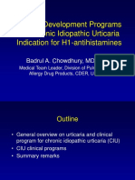 Clinical Development Programs For Chronic Idiopathic Urticaria Indication For H1-Antihistamines