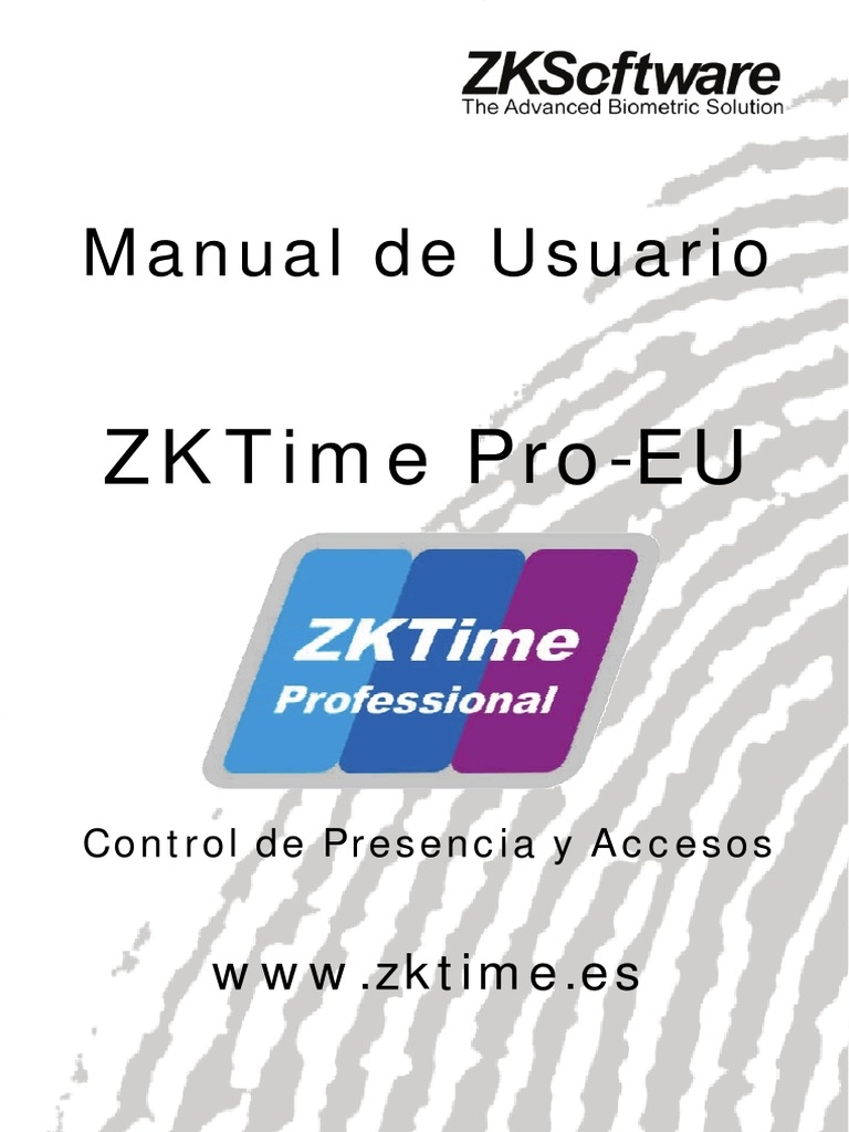 Manual de Usuario ZKTime Pro-EU | PDF | Hora | Terminal de computadora