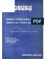 ORUNKO Nomes Dados Aos Filhos de Santo Ademola Adesoji