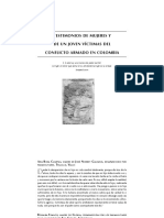 Testimonios de Mujeres y Joven Victimas Del Conflicto Armado en Colombia