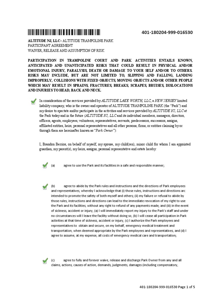 altitude trampoline park waiver