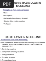 Lecture Notes:BASIC LAWS IN Modeling: Principles of Formulation of Model