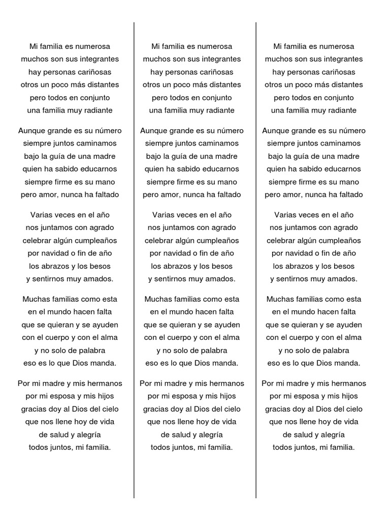 Poema a mi familia numerosa | PDF | Amor | Religión y creencia