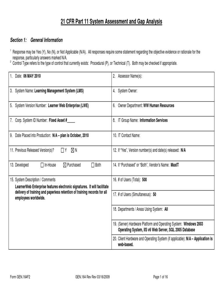 21 CFR Part 11 Compliance Analysis | PDF | Operating System | Computer ...