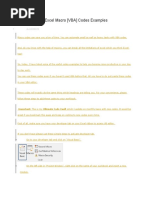 Excel VB Sample Codes