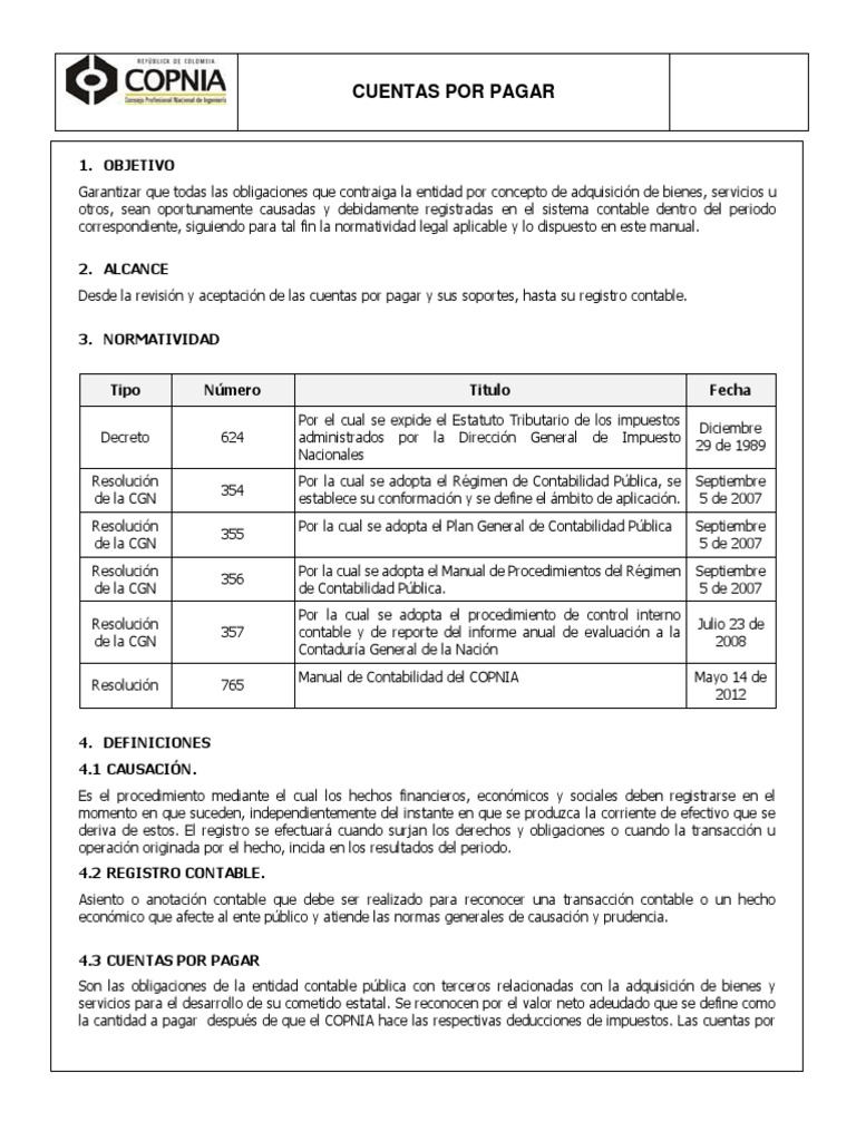 Manual de Cuentas por Pagar | PDF | Factura | Contabilidad