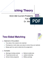 Matching Theory: ECO 302 Current Problems Fall 2017 Dr. Welker