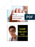 Game Theory NASH EQUIL and Sequential Games STUDENT VERSION