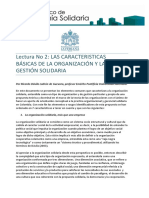 Caracteristicas Basicas de La Organizacion y La Gestion Solidaria