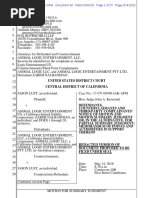 Jason Lust v Animal Logic MSJ