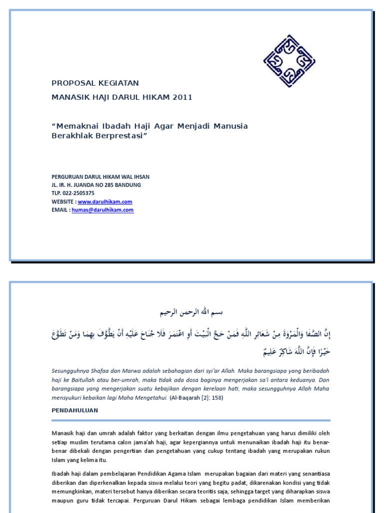 Contoh Laporan Kegiatan Manasik Haji Di Sekolah Seputar