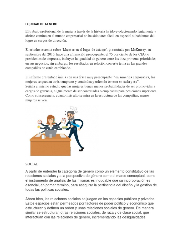 Desafíos de Género en el Trabajo | PDF | Igualdad de género | Estudios ...
