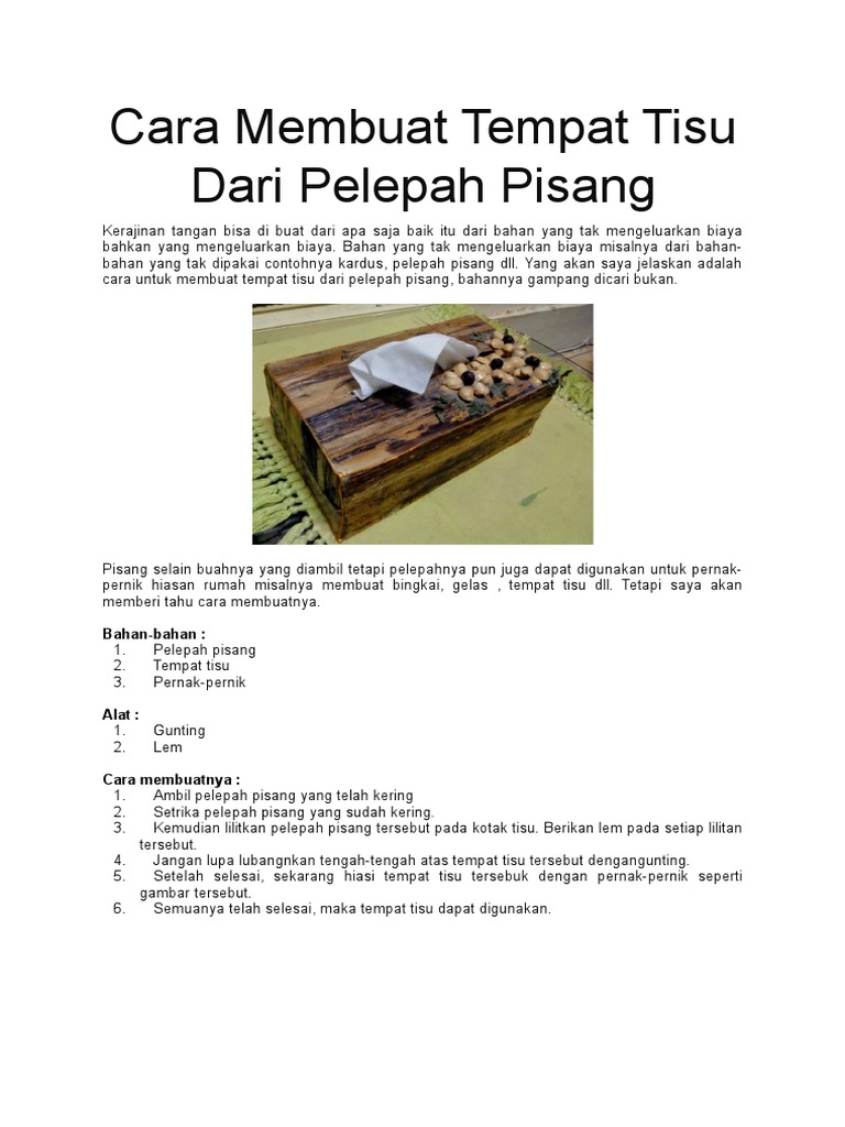 Cara Membuat Tempat Tisu Dari Pelepah Pisang Pdf