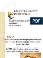 Teknik Menulis Nota Yang Berkesan