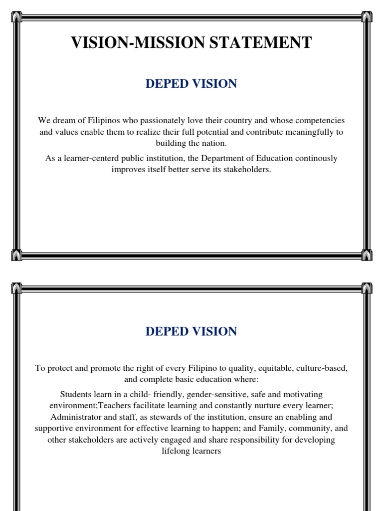 DepEd Vision and Core Values Explained | PDF | Wellness