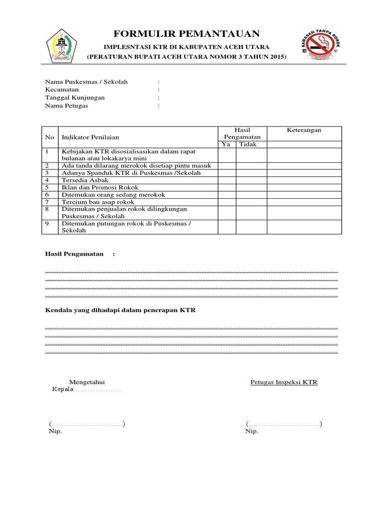 Pemantauan Implementasi KTR Aceh Utara | PDF