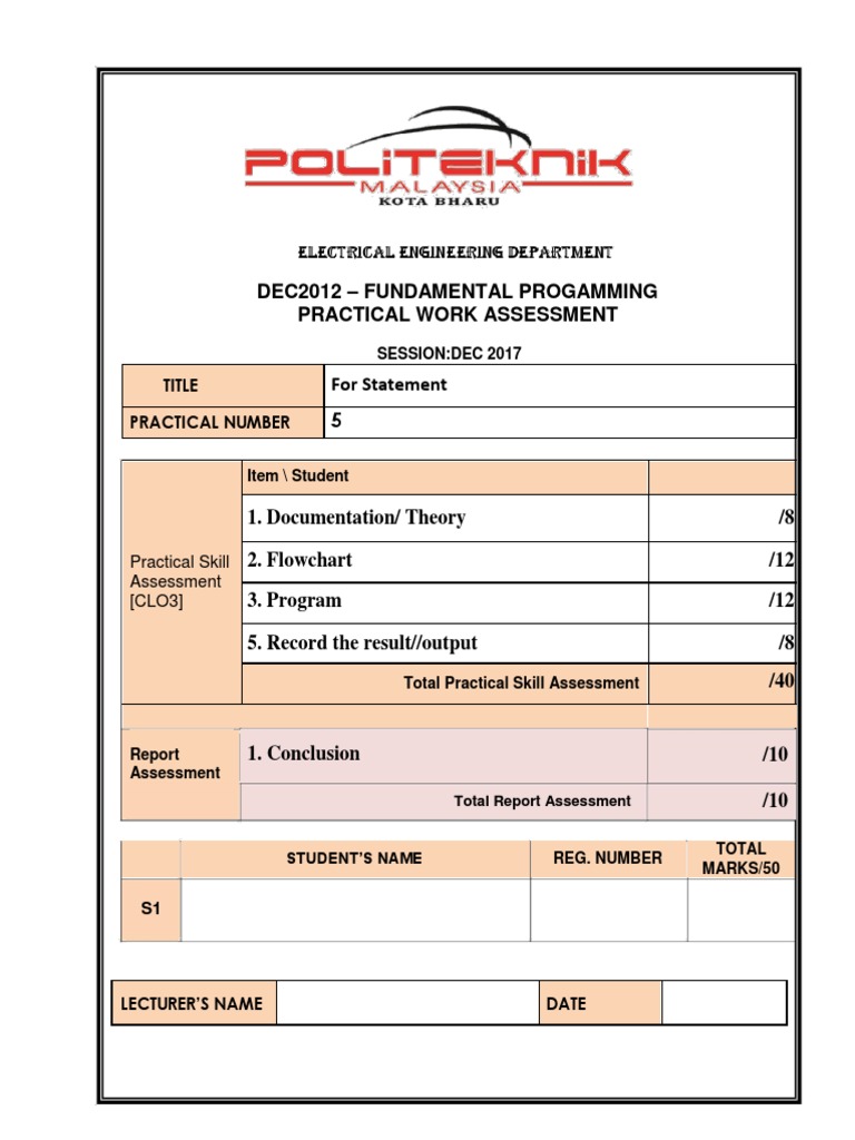 Electrical Engineering Programming Assessment | PDF | Control Flow ...