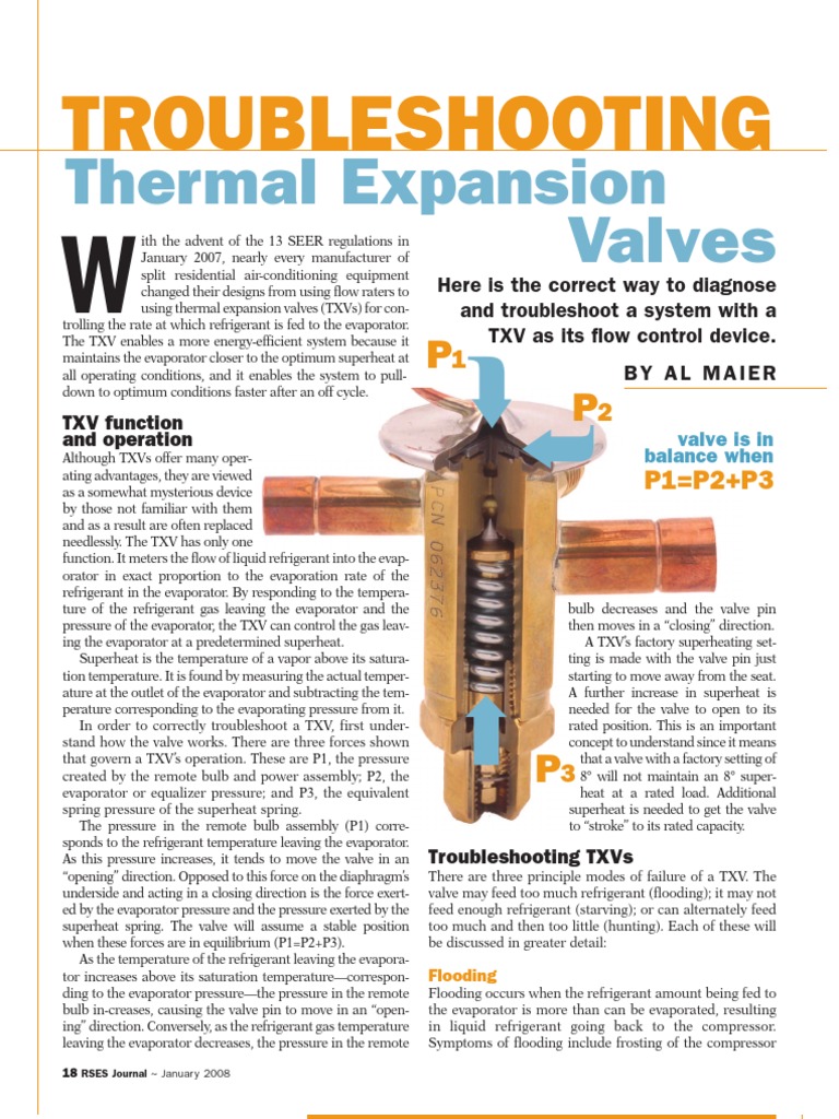 TXV Function 2008FC21 PDF Valve Refrigeration