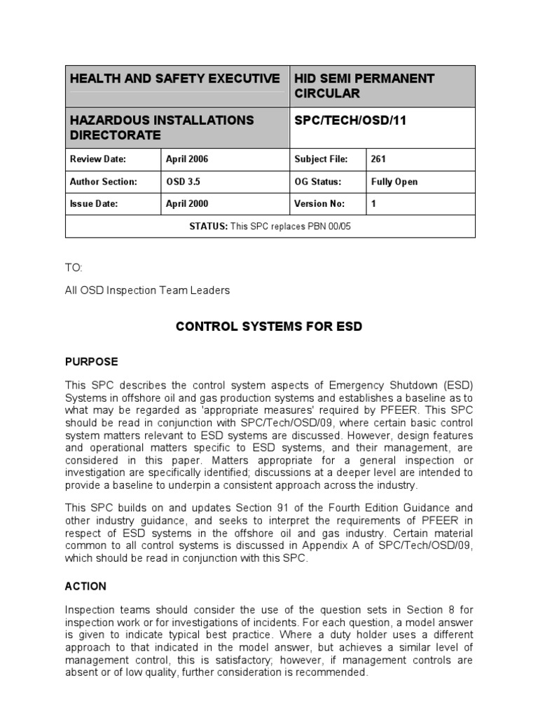 ESD Systems in Offshore Oil & Gas | PDF | Pump | Emergency