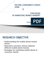 Factors Affecting Consumer'S Choice of Mobile Phone & Strategies of Marketing Mobile Handset