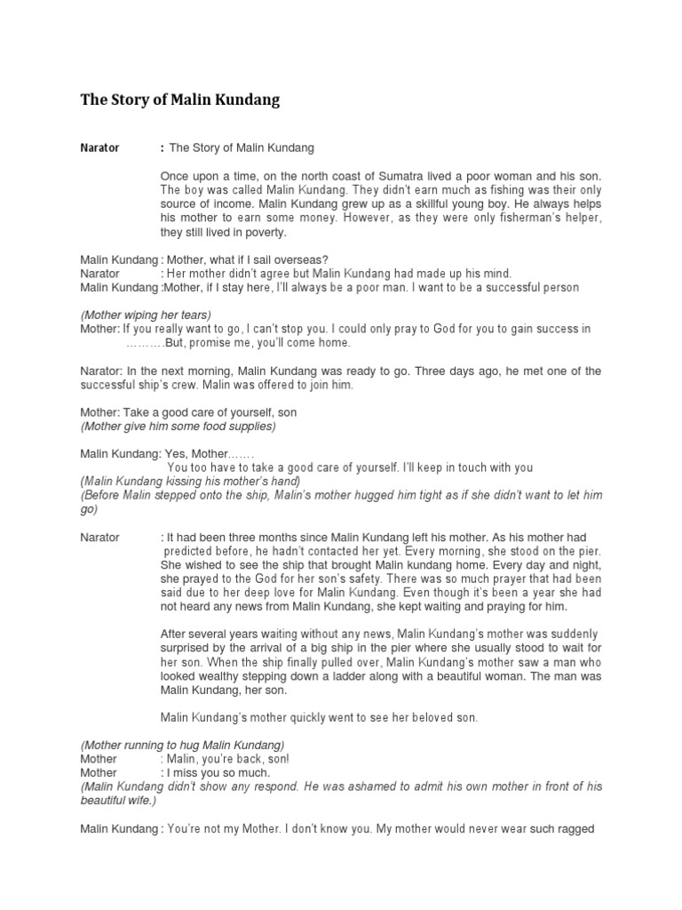 Naskah Drama Malin Kundang