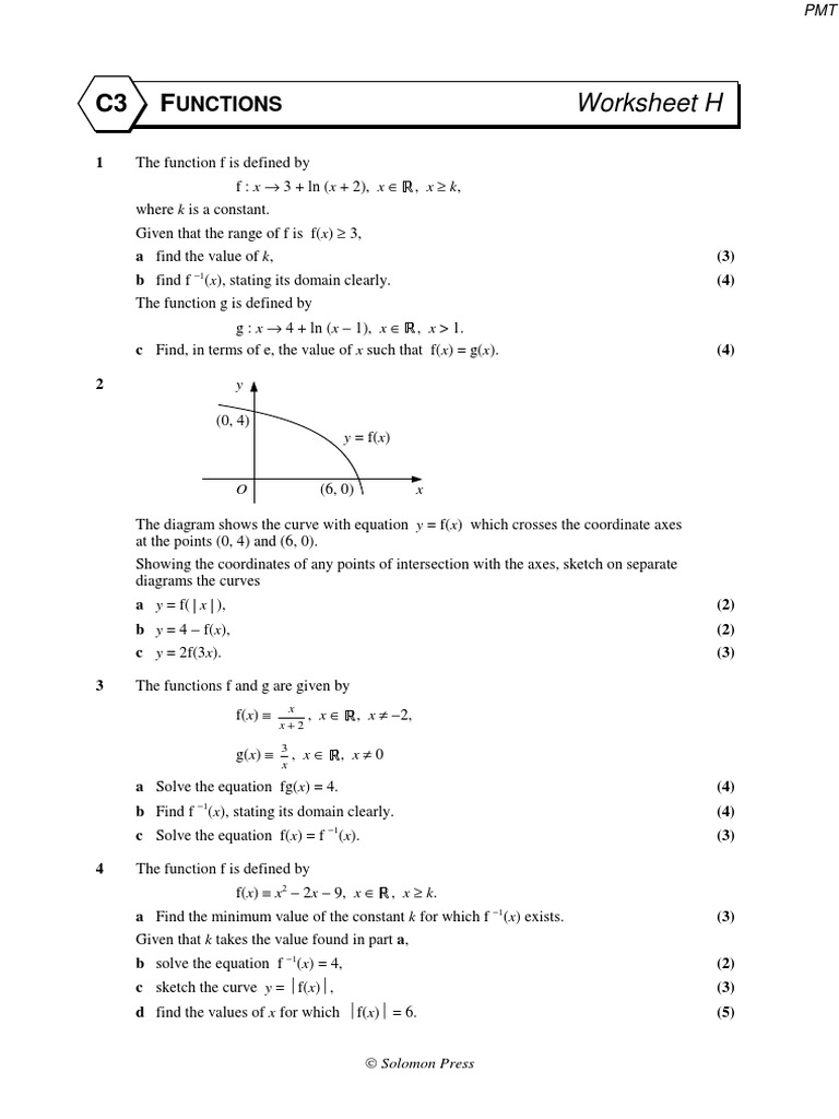 Functions and Inverse Problems Worksheet | PDF | Equations | Function ...