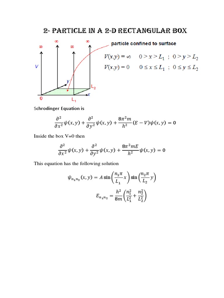 10 Particle in A 2-D Rectangular Box and 3D | PDF | Electron | Aromaticity