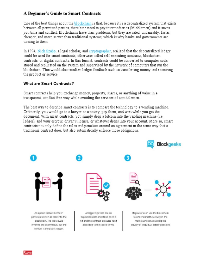Smart Contracts: A Beginner's Guide | PDF | Bitcoin | Insurance