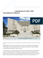 Mode of Judges' Appointment Under 18th Amendment Criticised - Pakistan - DAWN