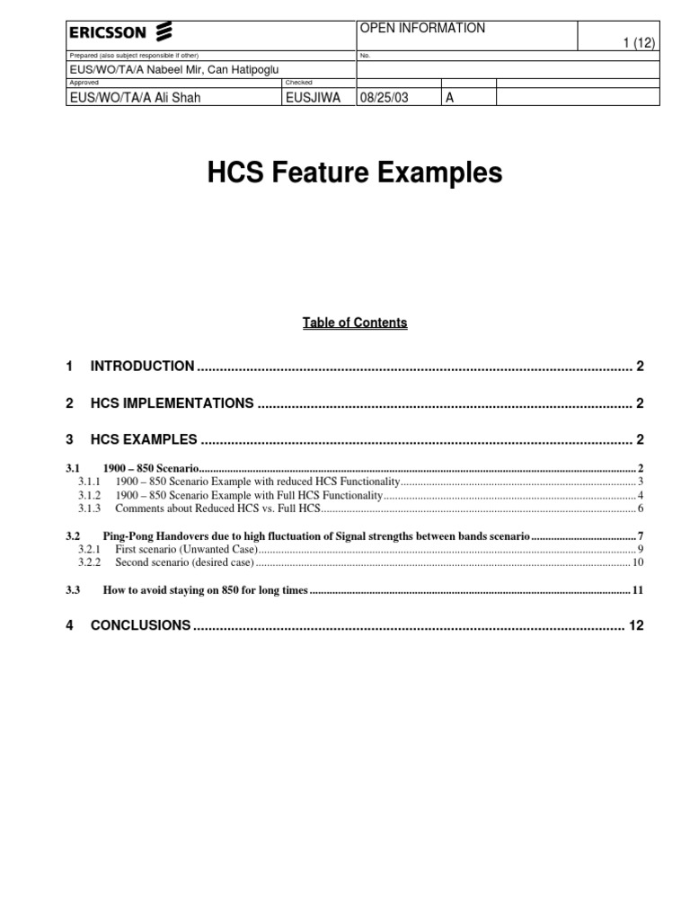 HCS Feature Implementation Examples | PDF | Phase (Waves) | Areas Of ...