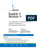 English 3: The Standard Module Which Is Used For Lectures in Mercubuana University