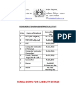 Scroll Down For Elibibility Details: Remuneration For Contractual Staff